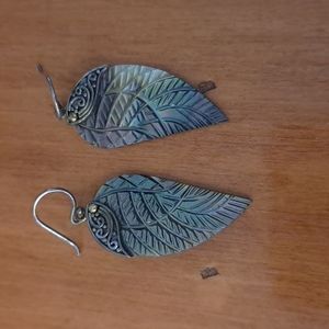 Robert Manse Bali Designs Sterling 18k Peacock Mother of Pearl Earrings